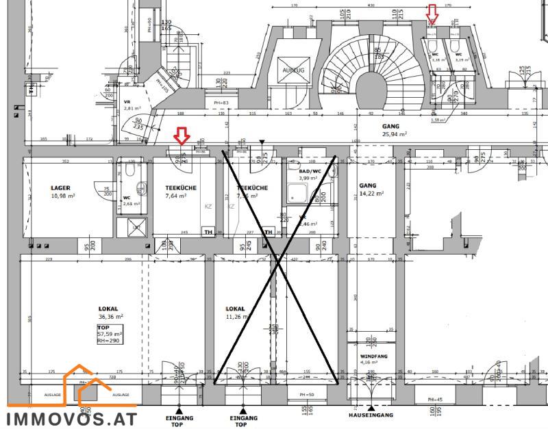 Layout Plan des Lokales in Wien 8